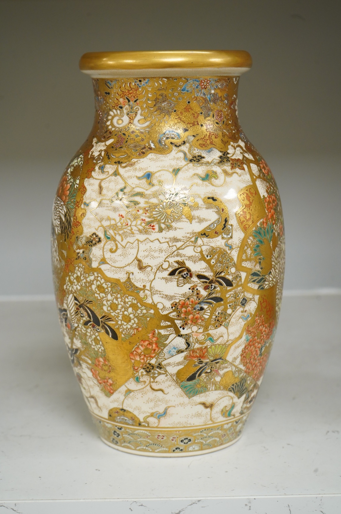 A Japanese Satsuma vase, Meiji period (1868-1912), 24.5cm